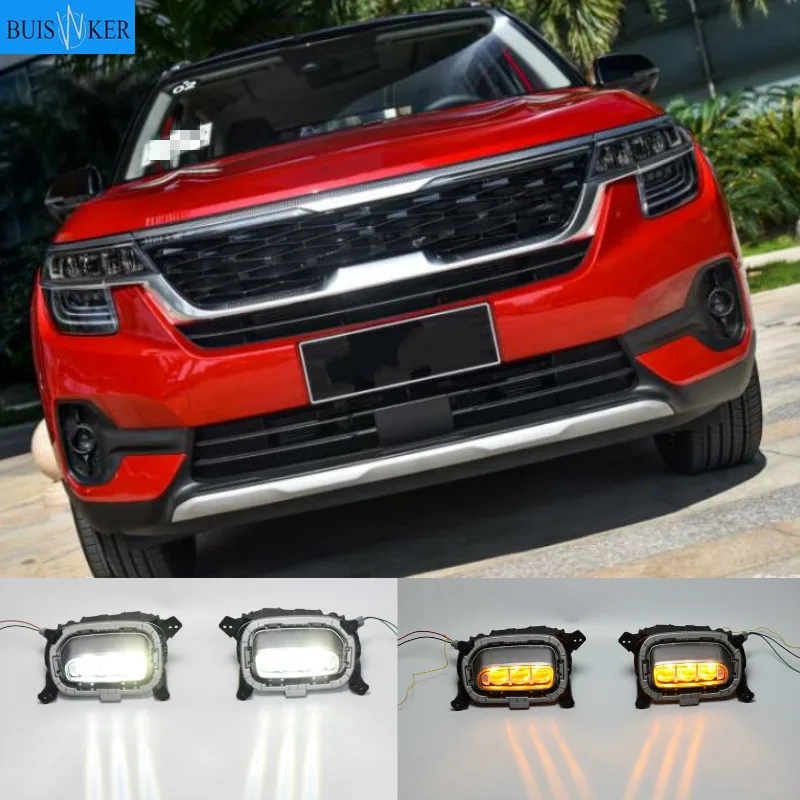 

Turn Yellow Signal Relay 12V Car DRL Lamp LED Daytime Running Light for Kia Seltos KX3 2020 2021