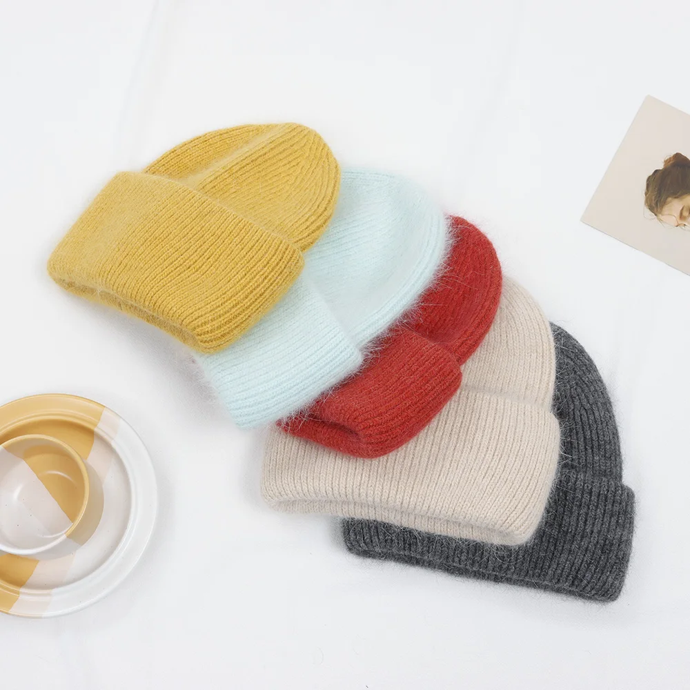 Heißer Verkauf Winter Hut Echt Kaninchen Fell Winter Hüte Für Frauen Mode Warme Beanie Hüte Frauen Solide Erwachsene Abdeckung Kopf Kappe – Detail 24