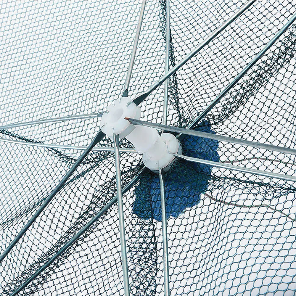 2-12 Holes Strengthened Automatic Fishing Net Shrimp Cage Nylon Foldable Umbrella Shape Crab Fish Trap Cast Net Cast Folding Net