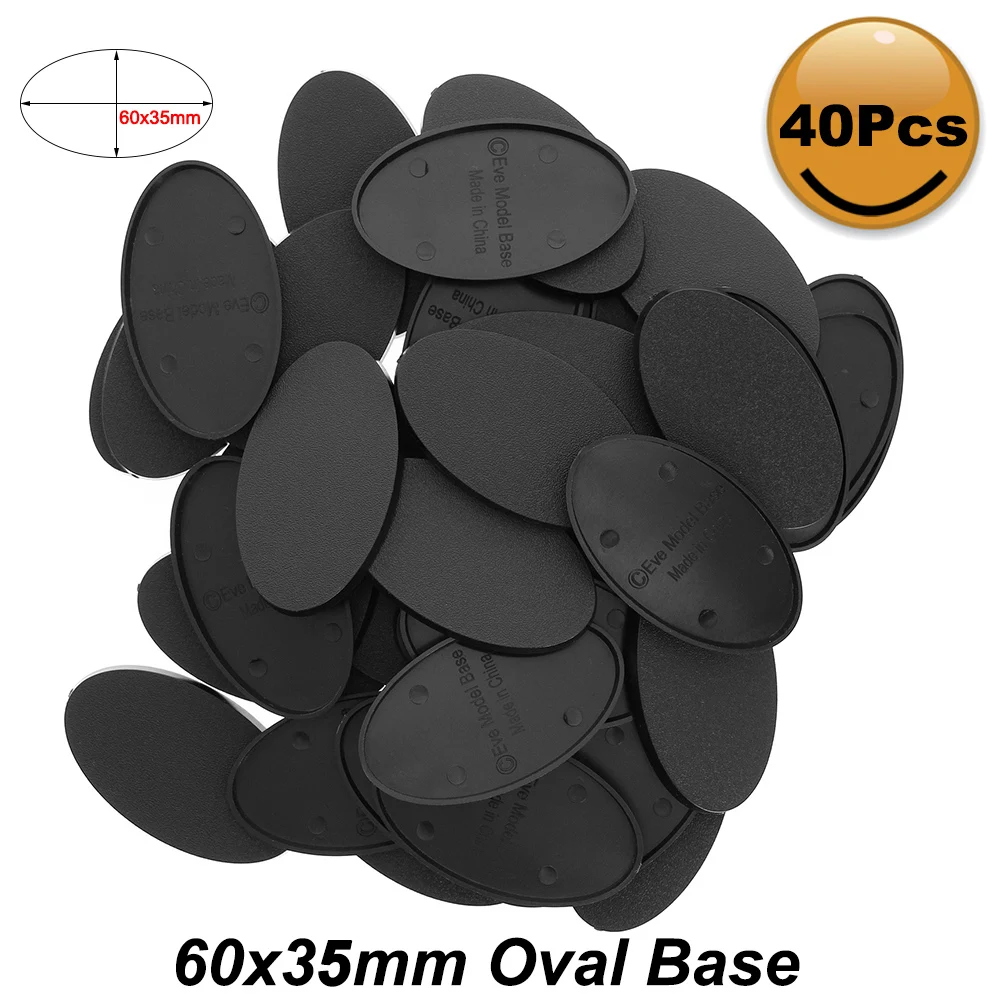 

Evemodel MB660 20pcs/40pcs/80pcs Oval Bases 60X35mm Oval Base Plastic Bases For Miniature Wargames Table Games