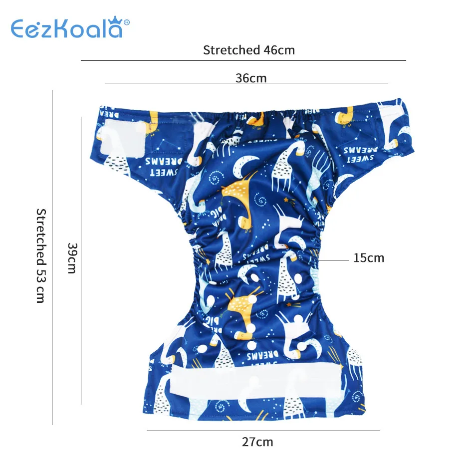 EezKoala New patten OS Fast Dry Sude Cloth Pocket Diapers Hook-loop Baby Nappy Washable &Adjustable Cloth Diapers Baby Nappy