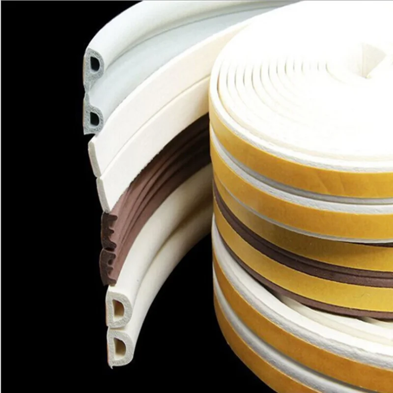 2.5mx2 D/I/P/E self-adhesive door and window sealing strip glass window anti-collision rubber strip foam sound insulation strip