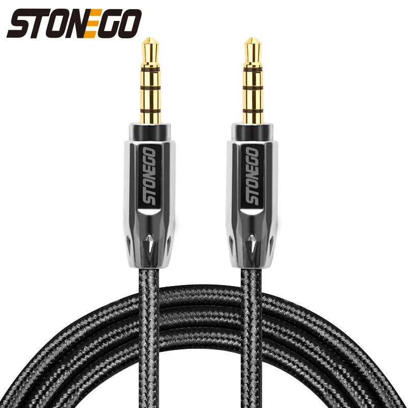 STONEGO Jack 3.5 Audio Cable 3.5mm Speaker Line Aux Cable for iPhone 6 Samsung galaxy s8 Car Headphone Xiaomi Audio Jack 1m / 2m