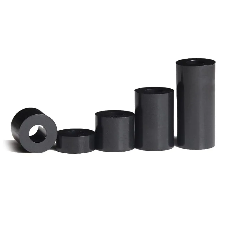 25pcs Inside Dia 3 4 5 6 8mm Black White ABS Nylon Plastic Non-Threaded Spacer Hollow Standoff Washer M3 M4 M5 M6 M8 Screw Bolt