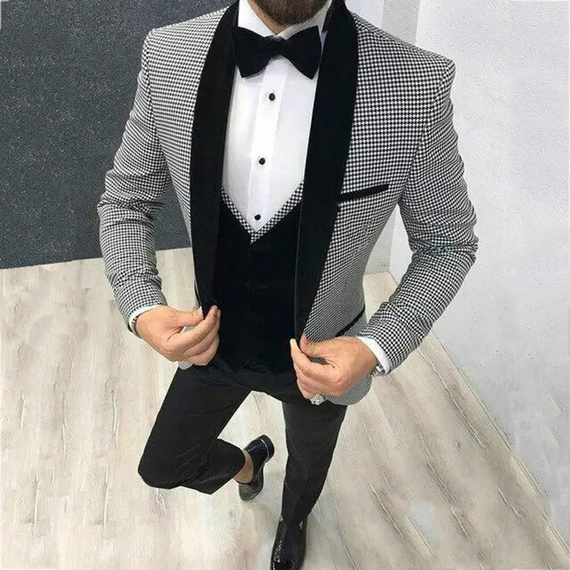 Ternos personalizados para homens negros, terno do noivo, sing de casamento, lapela com pico, colete de veludo, casaco, calça, blazer, masculino