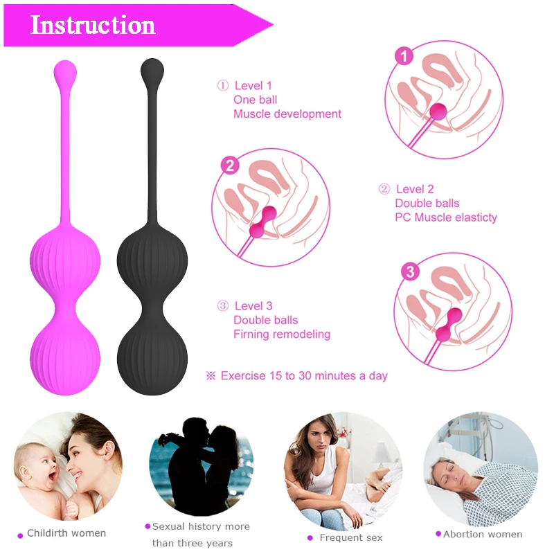 Safe Silicone Smart Ball Vibrator Kegel Ball Ben Wa Ball Vagina Tighten Exercise Machine Sex Toy for Women Vaginal Geisha Ball