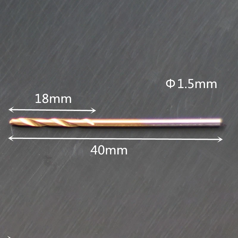 Broca de acero de alta velocidad, vástago recto, Herramientas Eléctricas chapadas en titanio, accesorios de calidad fina con revestimiento de titanio, 50 Uds.