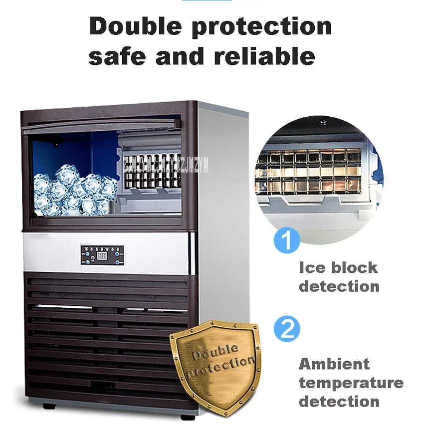 Máquina de hielo cuadrada pequeña automática para el hogar, máquina de hielo Comercial Grande para tienda de té, Bar, KTV, 100kg, 220V/110V, 430W, SK-80FA