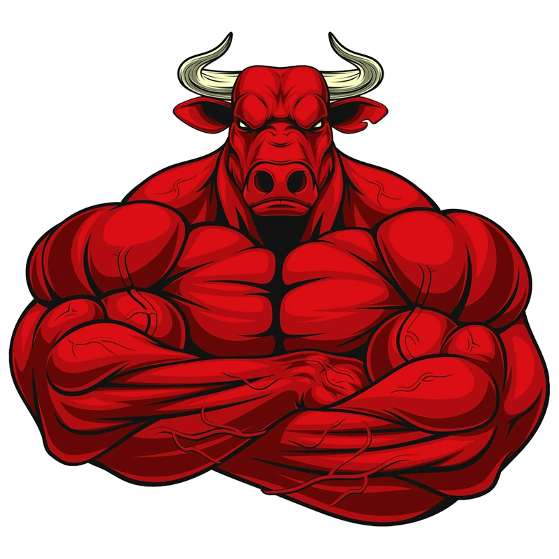 Body Building Bull Funny Car Sticker Automobiles Motorcycles Exterior Accessories PVC Decal for Audi Jeep Nissan Ford
