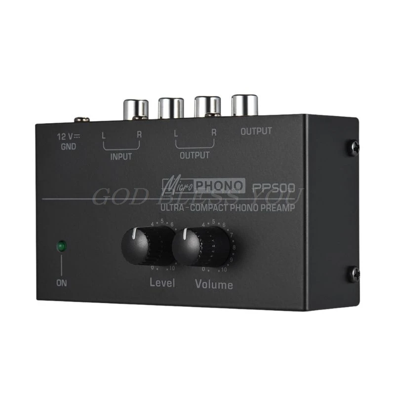 PP500 Phono Preamp Preamplifier with Level Volume Controls RCA Input Output 1/4