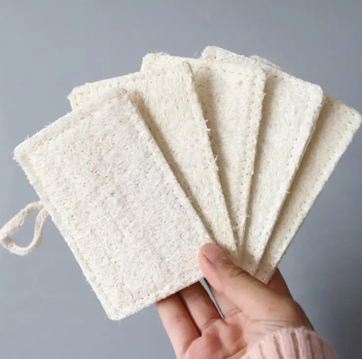 11*7CM Natural Loofah Pad Rectangle Shaped Exfoliating Luffa Remove The Dead Skin Perfect For Bath Shower And Spa Dhl Wholesale