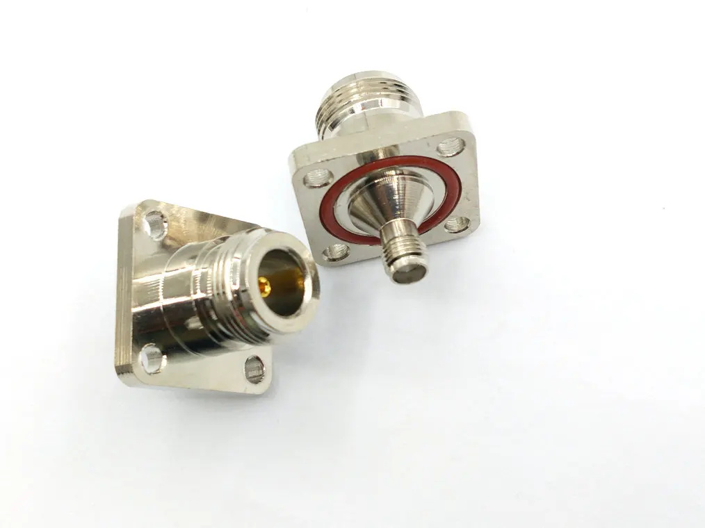 20 stücke kupfer RF Connector N/SMA-KKF N-Typ Weiblichen Zu SMA Weibliche Header Flansch Befestigung Platte 25MM X 25MM Multifunktionale Adapte