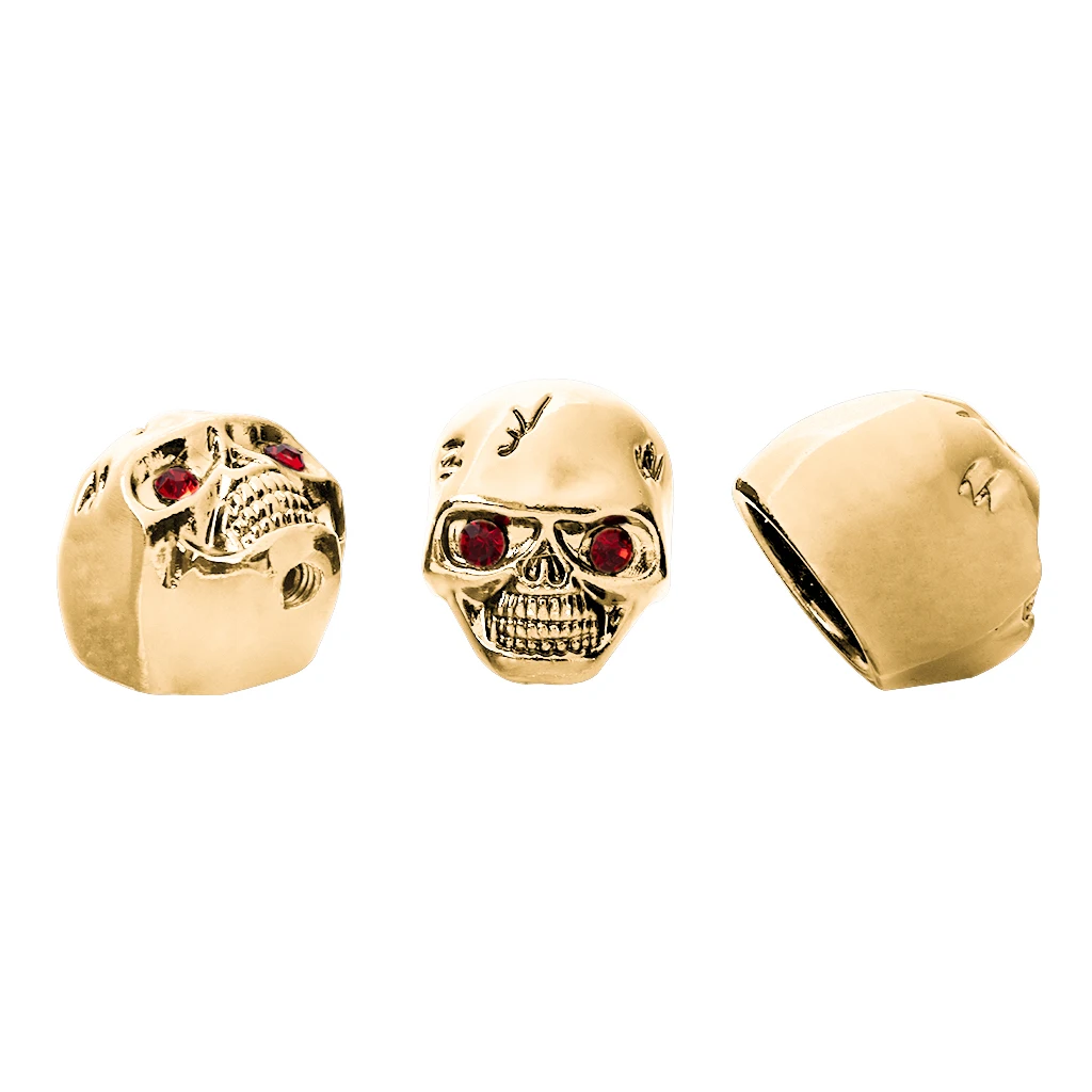 3pcs Electric Guitar Bass Volume Tone Pot Control Knobs Buttons Skull Wrench-Gold Guitar Parts Accessories Tool