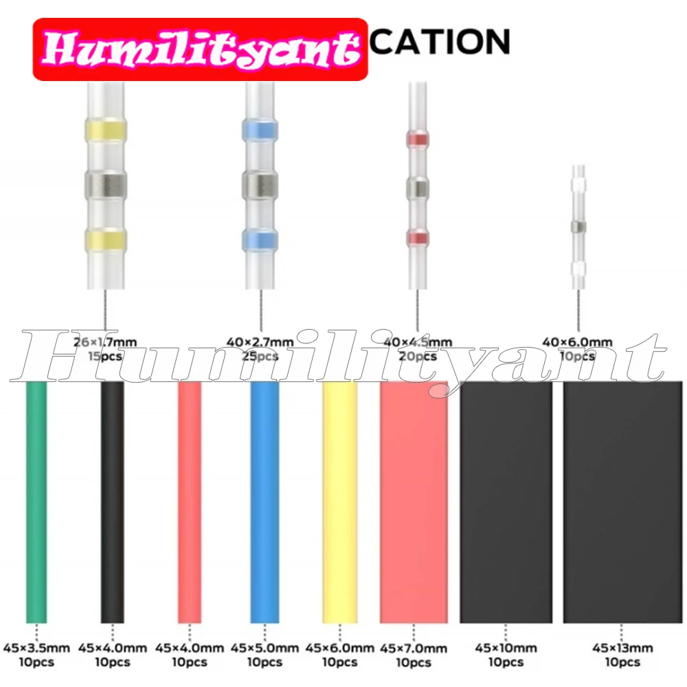 150Pcs  Assorted Soldering Sleeves Waterproof Insulated AWG26-10 0.25-6.0mm² Heat Shrink Tubes Kit