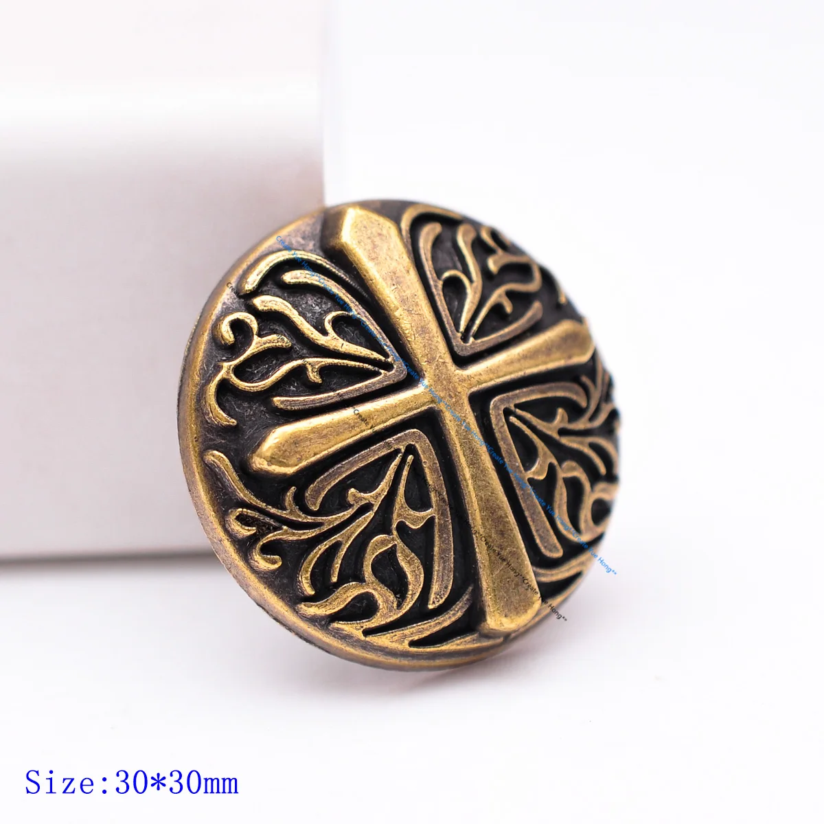 30mm DIY Antique Brass Plated Celtic Biker Cross Leathercraft Accessories Hardware Saddle Bridle Concho  Screwback