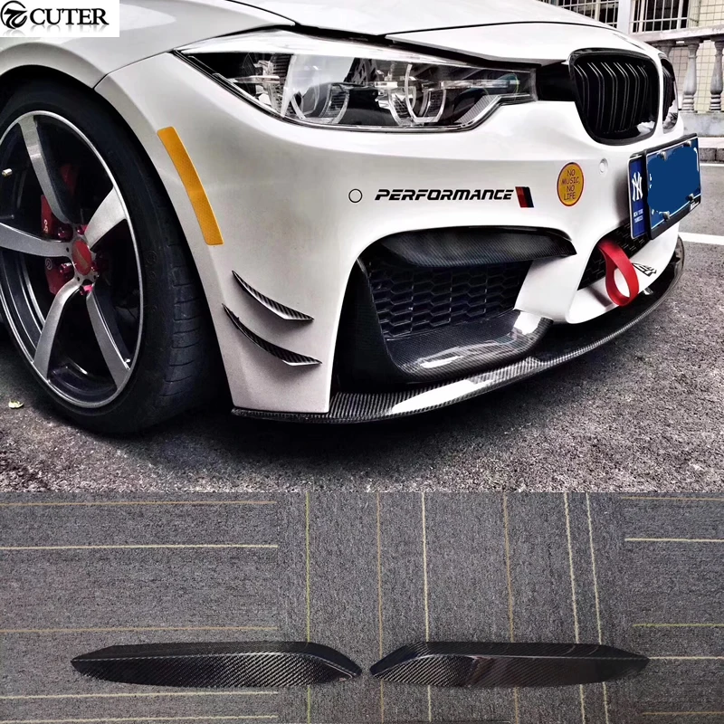 F30 AN M3 Carbon Fiber Auto Car Front Bumper Aprons Up Splitter for Bmw F30 3 Series 320i 330i M-tech Bumper Moulding Trims