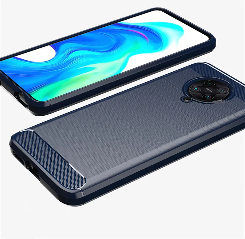 For Xiaomi Poco F2 F 2 Pro Case Carbon Fiber Shockproof Phone Case For Redmi K30 K 30 Pro Cover Flex Silicone bumper Phone House