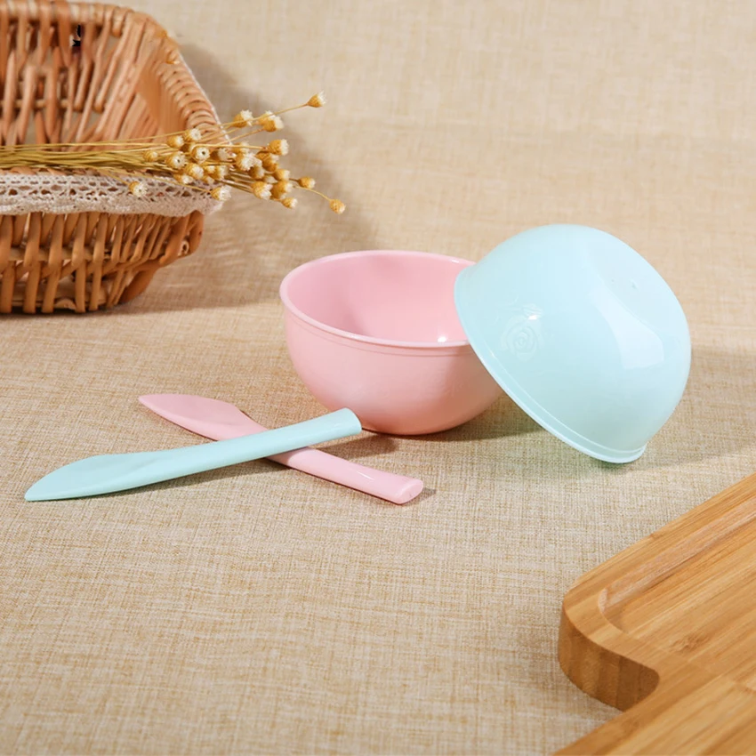 Juego de utensilios de belleza para mascarillas, Bol para mezclar y mezclar mascarillas, cuencos para el cuidado de la piel, cuenco para maquillaje y limpieza Facial, 2 unids/set