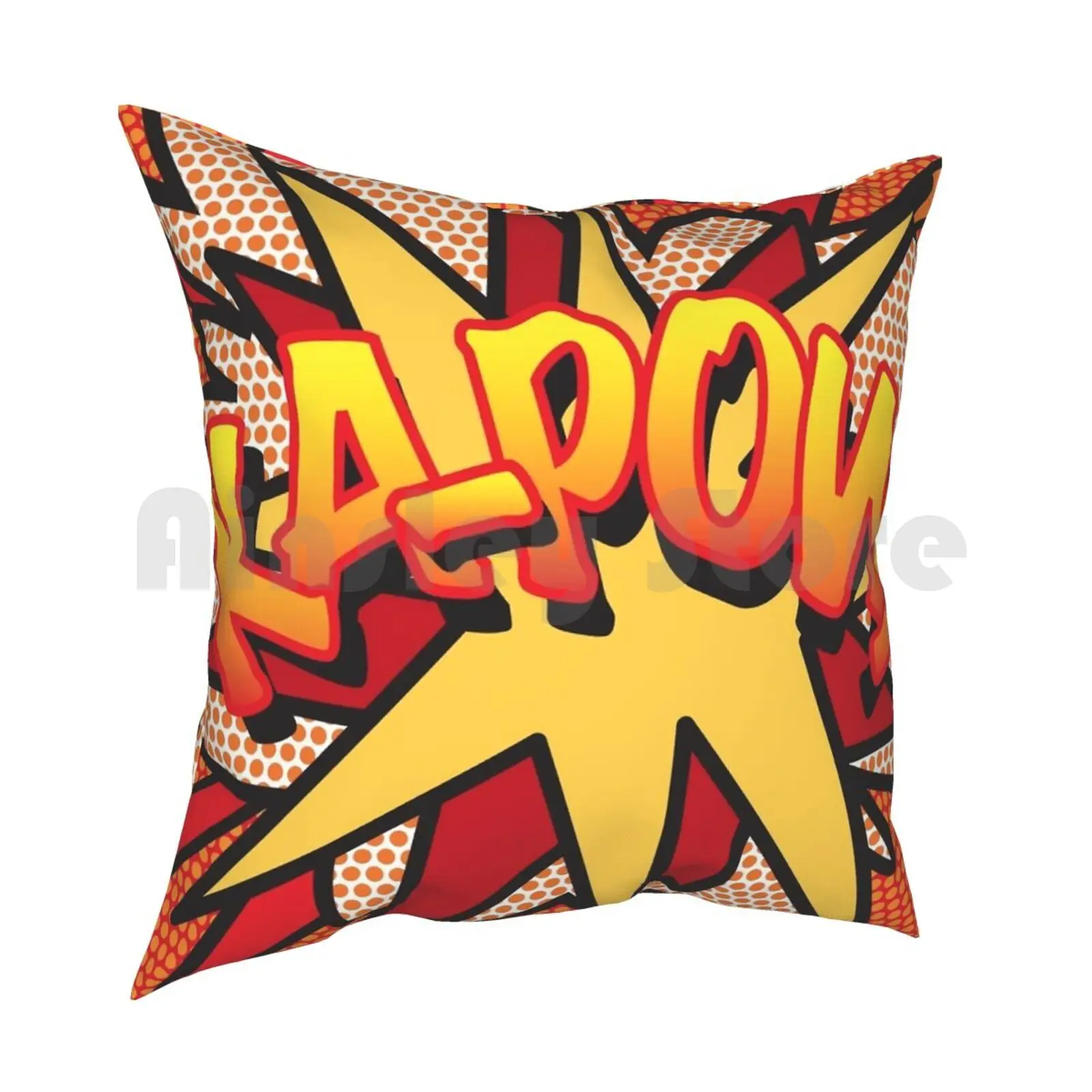 Ka-Pow Comic Book Pop Art Cool Fun Pillow Case Printed Home Soft Throw Pillow Ka Pow Pop Art Comic Book Cosplay Comic