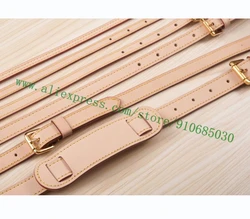 Real Vachetta Patina Calfskin Adjustable Shoulder Strap For Designer Speedy Handbag Keepall Duffle Bag Purse Pochette Carry Belt