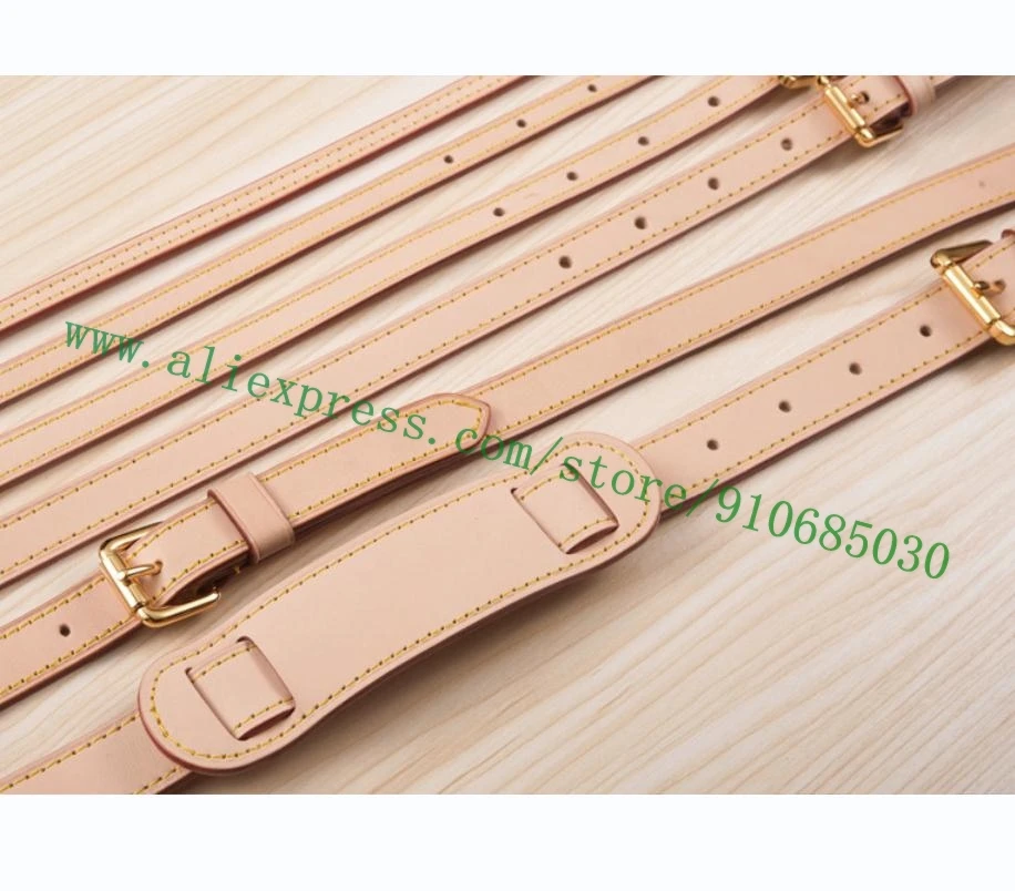 Top Grade Genuine Vachetta Calf Leather Shoulder Strap For Designer Keepall Duffle Speedy Bag Carry Belt Replacement 6 Sizes