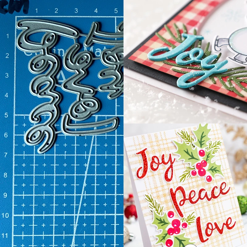 

Lucky Goddess Metal Cutting Dies Joy and Peace diy Scrapbooking Photo Album Decorative Embossing Paper Card Crafts Die