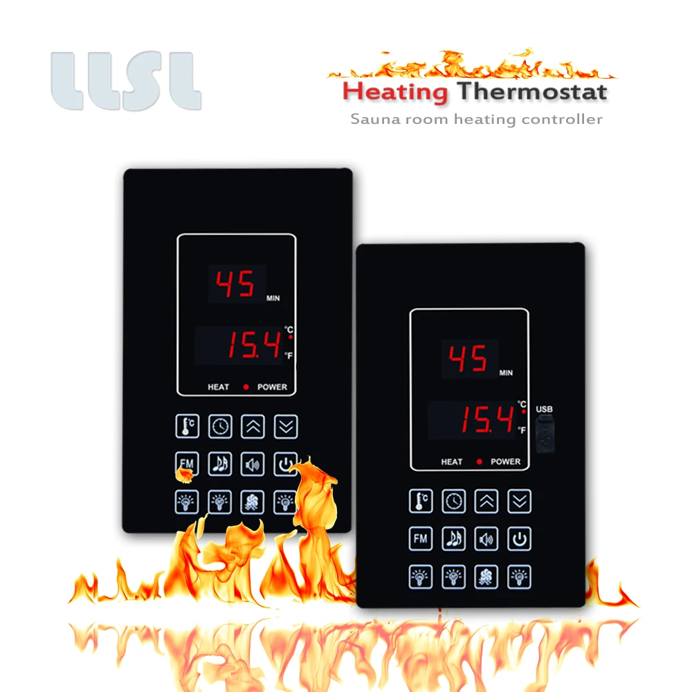 110V 220V 30A 4.5KW steam sauna room heating controller , Configure radio, MP3, lighting, fan connection ports