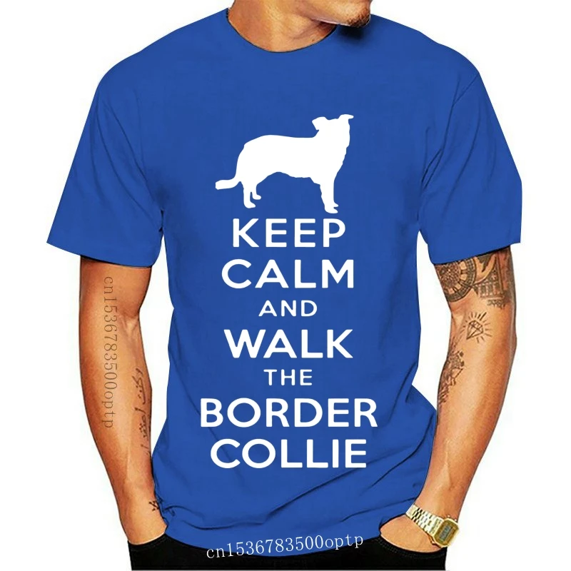 New Keep Calm Walk The Border Collie KC Dog Lovers Gift Mens T Shirt Size S-XXL