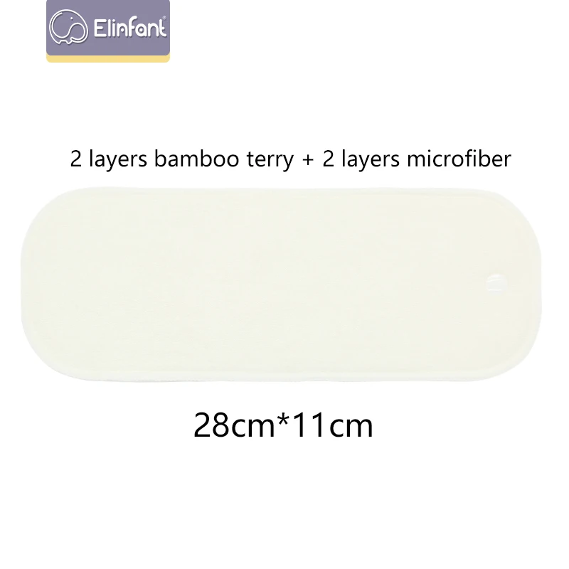 Elinfant-Insert de doublure pour nouveau-né, 2 couches de bambou et 2 couches de microcarence, couche-culotte lavable et réutilisable pour bébé, 5/10 pièces/ensemble