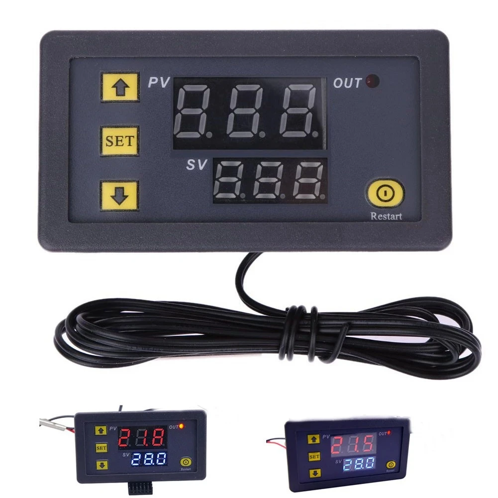 W3230 Mini Digital Temperature Controller 12V 24V 220V Thermostat Regulator Heating Cooling Control Thermoregulator With Sensor