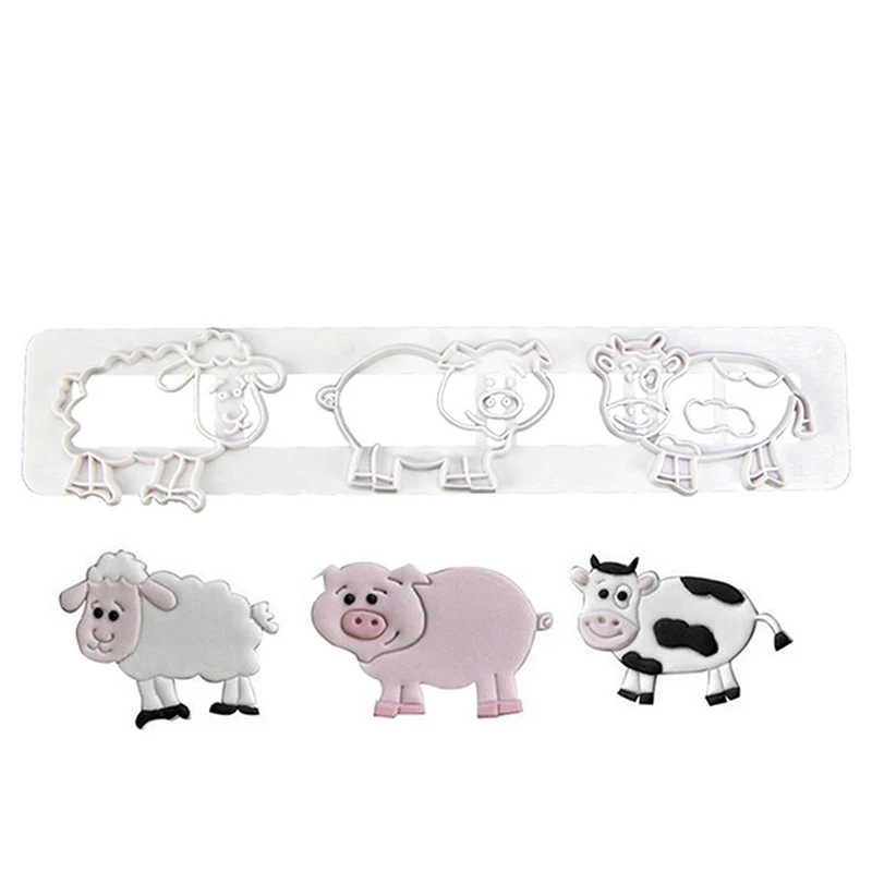 Cartoon Animals Shape Cookie Mould Cute Pig Cow Sheep Dessert Cutter Fondant Cake Decorating Tool For Pastry Biscuit Cake Molds