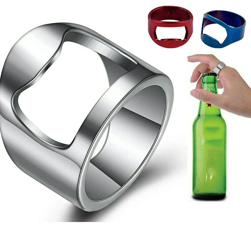 Edelstahl Finger Korkenzieher Multifunktionale Korkenzieher Bier Flaschenöffner Werkzeug Ring-Form Bier Flaschenöffner Barkeeper Werkzeug