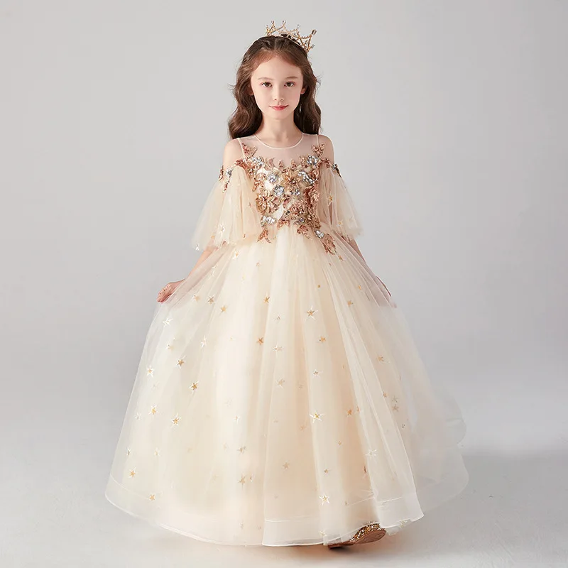 

Girl First Communion Dresses for Teen Girls Elegant Pageant Ball Gown Kids Wedding Bridesmaid Prom Dress Children Flower Robe