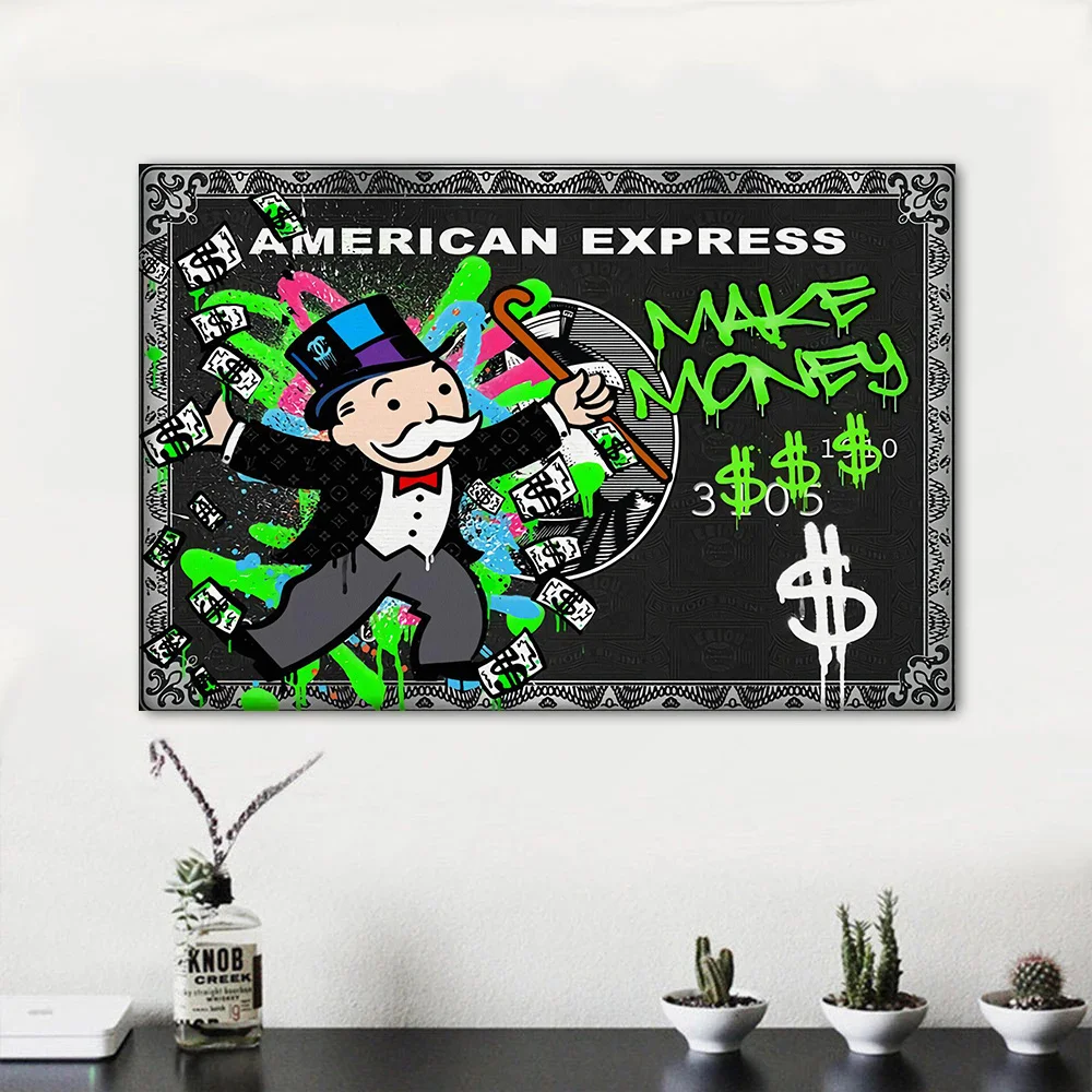 Canvas Painting american express Creative Hanging Picture Personalized Wall Painting Cartoons Grandpa Decoration Poster