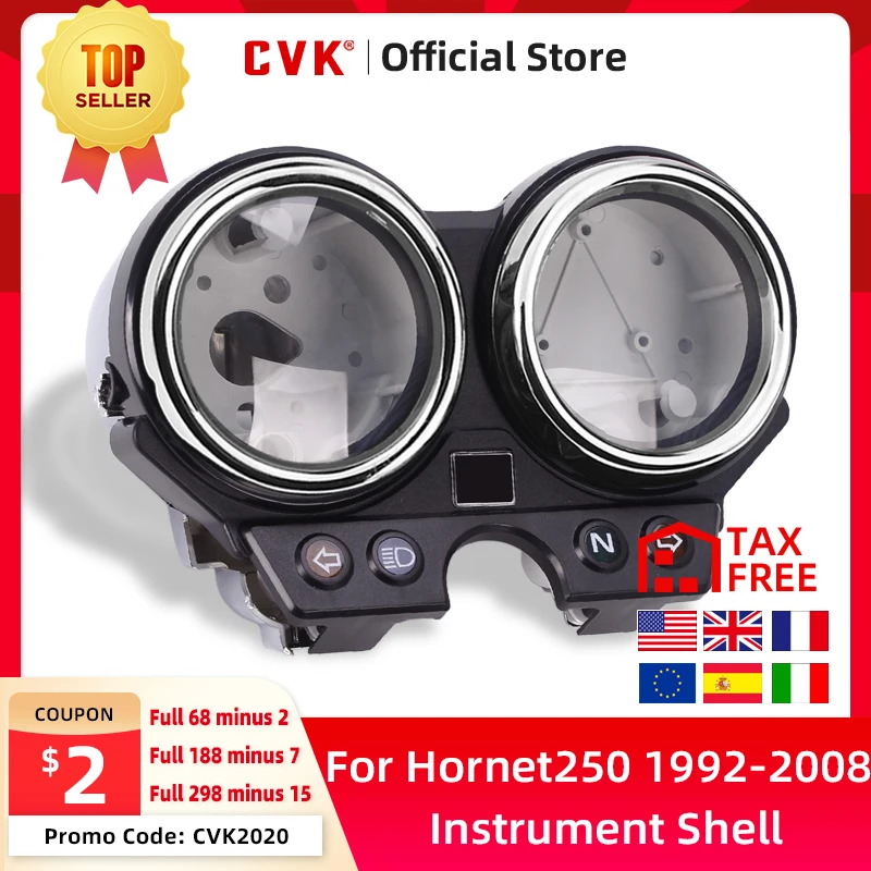 Cubierta del velocímetro del instrumento CVK, cubierta del medidor de Platel, cubierta del tacómetro del odómetro para HONDA Hornet CB 250 Hornet250