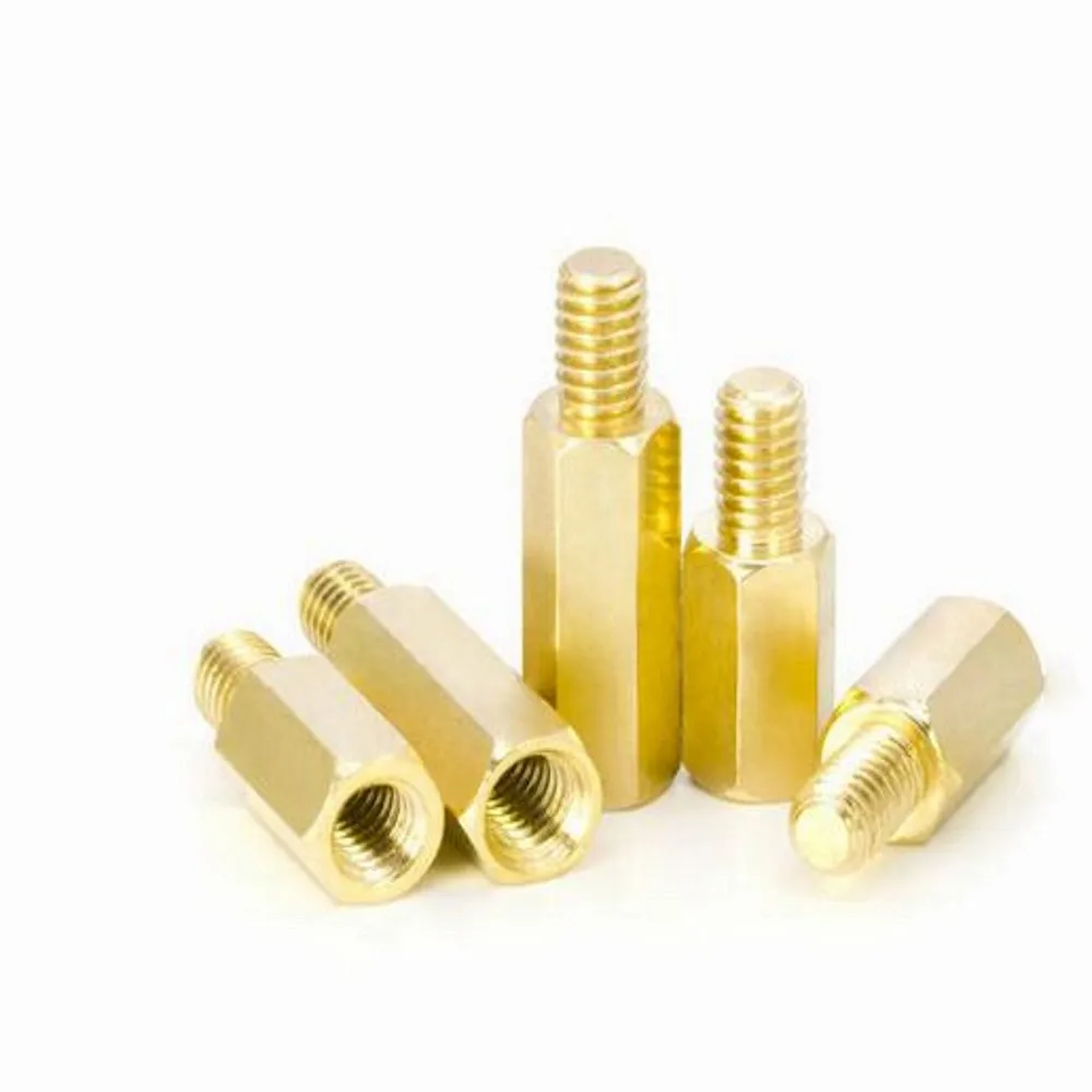 100PCS brass standoff M4*35+6mm Male Female Brass Standoff Spacer Hexagonal Stud PCB Computer PC Motherboard Spacer L=35MM