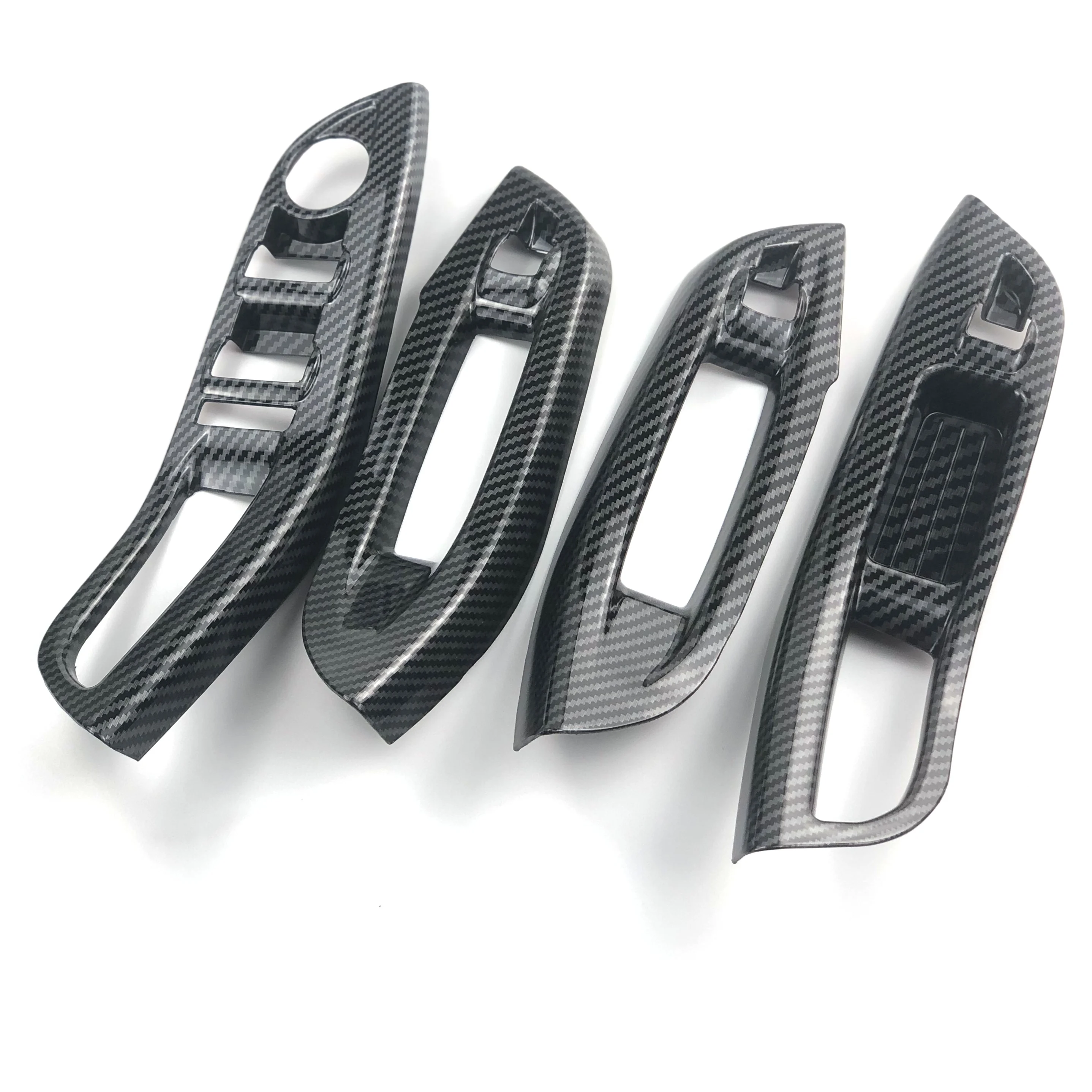 Carbon ABS Car Window Lifter Panel Frame Decoration Cover Trim Sticker For Ford Focus MK 3 4 MK3 MK4 4Pcs/Set accessories