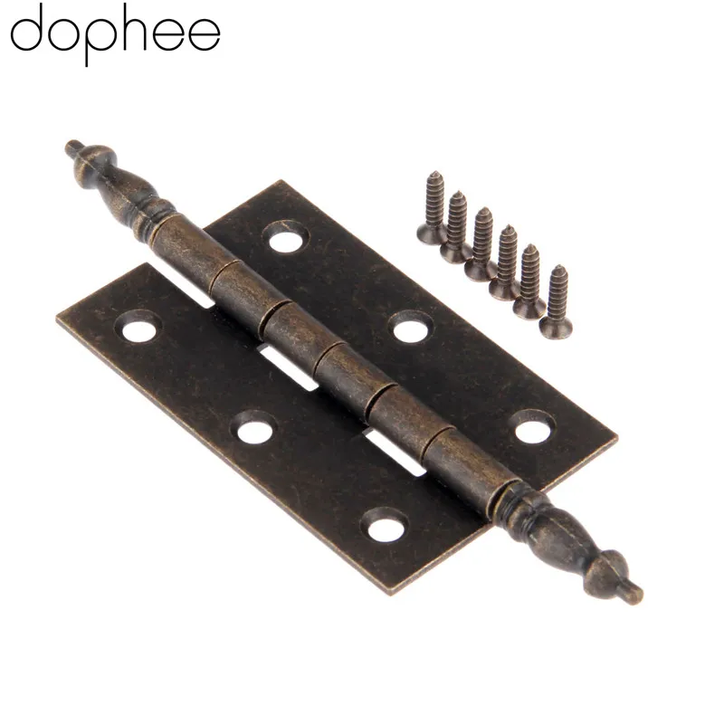 dophee 127*76mm Antique Bronze Crown Head Hinge 6 Holes Jewelry Gift Box Decorative Hinge for Cabinet Furniture Accessories