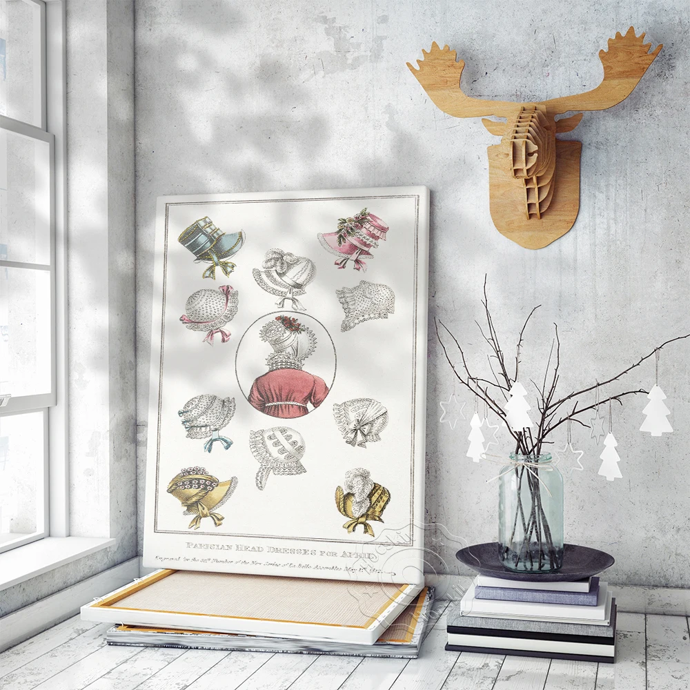 Vintage Fashion In Paris - Vintage Fashion Cap Canvas Painting Wall