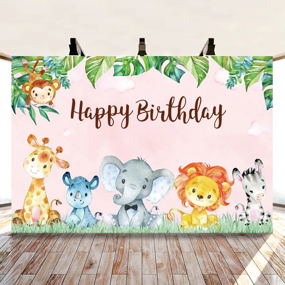 Фон для фотосъемки с изображением животных, дня рождения, дикой природы, в виде баннера, для фотостудии, задние фоны новорожденный