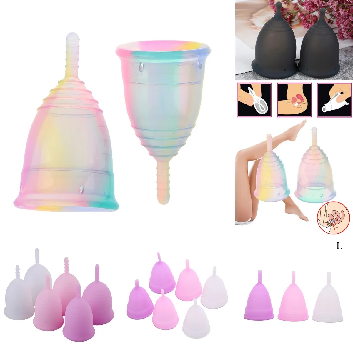 1PCS Medical Grade Period Cup Silicone Menstrual Cup Women Cup Feminine Hygiene Menstrual Lady Cup Health Care