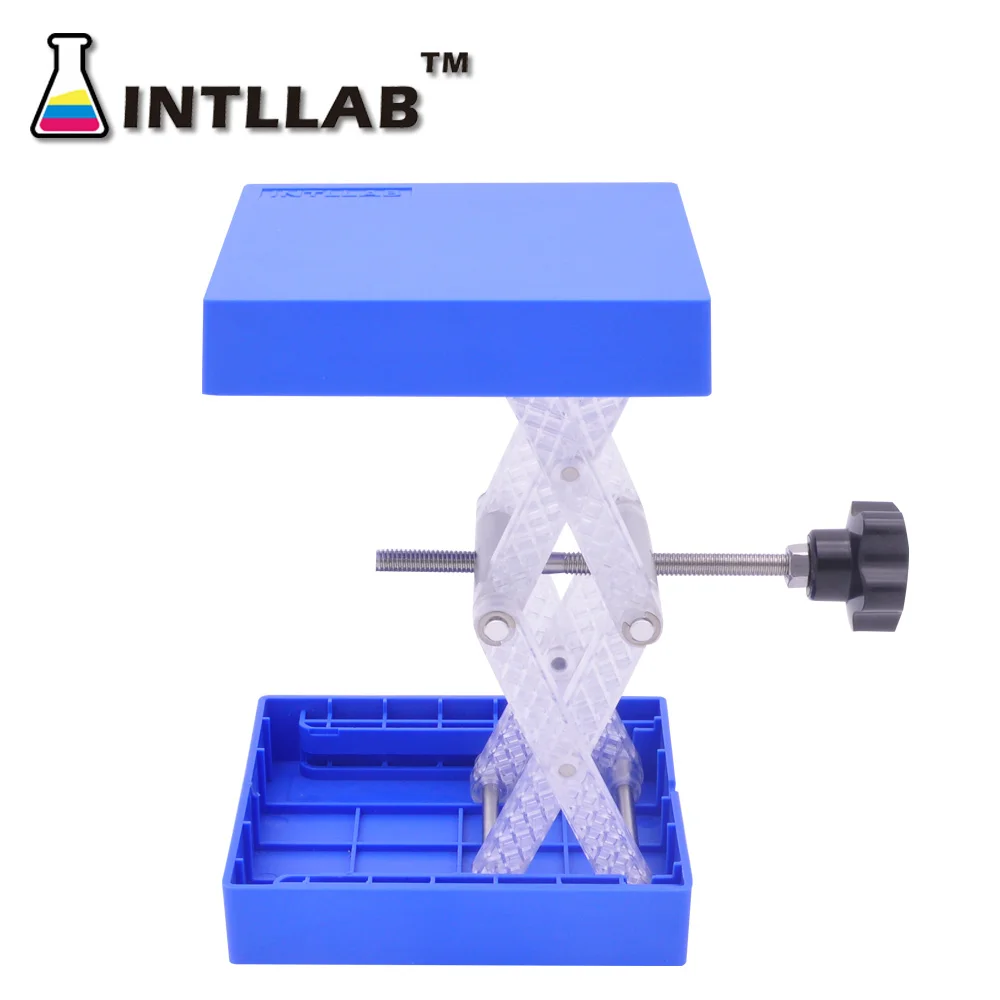 Laboratory Lifting Platform Stand Rack Scissor Lab Jack 100x100mm ( 4\'\'X 4\'\' ) By Plastic And Resistant Stainless Steel