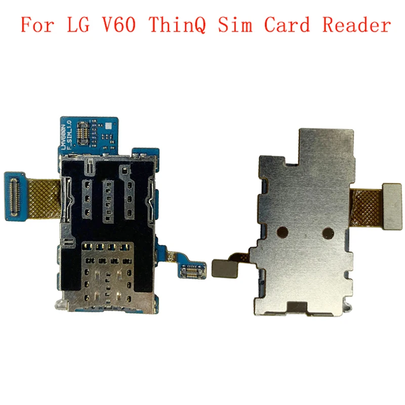 Sim Card Reader Holder Pins Tray Slot Part For LG V60 ThinQ 5G Memory SD Card Reader Flex Cable