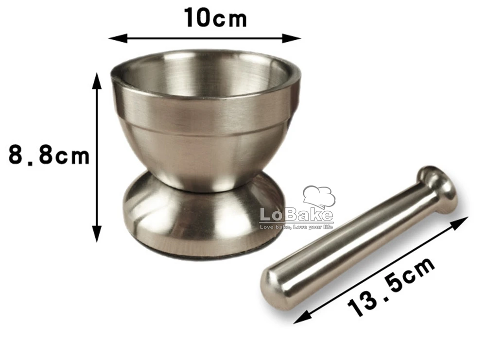 Thicken Stainless Steel Garlic Grinder Metal Mortar Salt And Pestle Pedestal Bowl Garlic Press Pot Herb Pepper Spice Grinder Pot