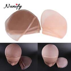 Nunify 1Pcs/Lot Swiss Lace Wig Net Beige Mono Net Adjustable Elastic Hair Net Snood Swiss Lace Caps Invisible Lace Frontal