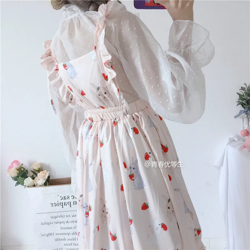 Japanese sweet lolita dress vintage lace high waist cute printing victorian dress kawaii girl gothic lolita jsk loli cos