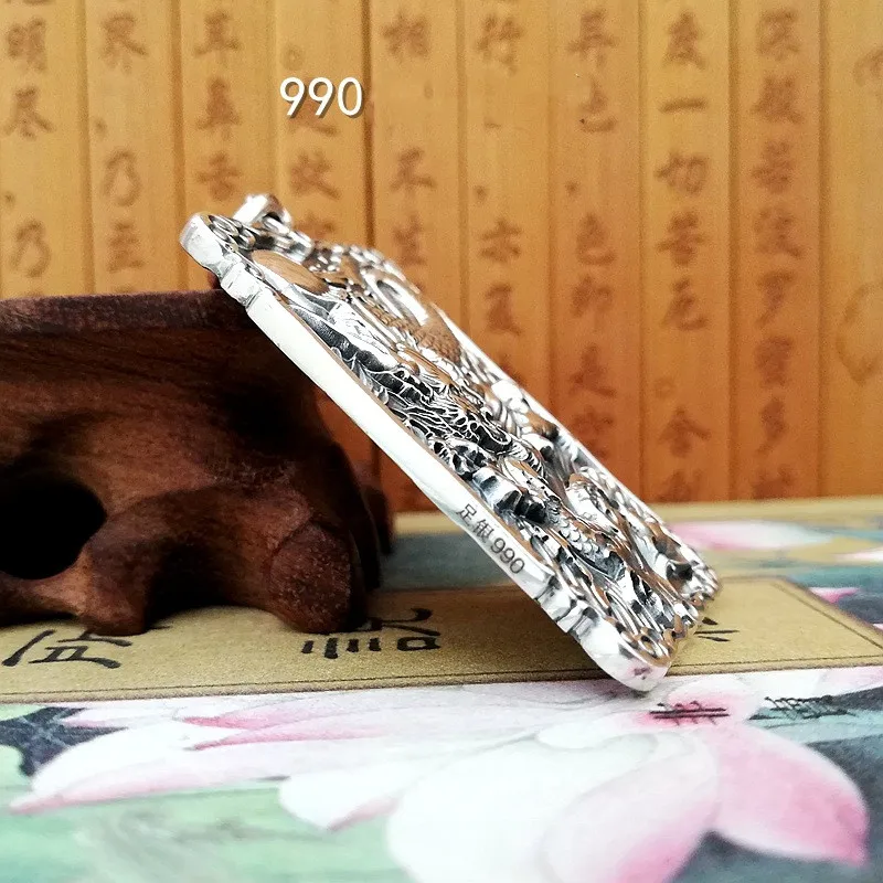 

BOCAI S990 стерлингового серебра подвески-подвески для мужчин и женщин рельефный летающий дракон Argentum Patron Saint Amulet ювелирные изделия оптом