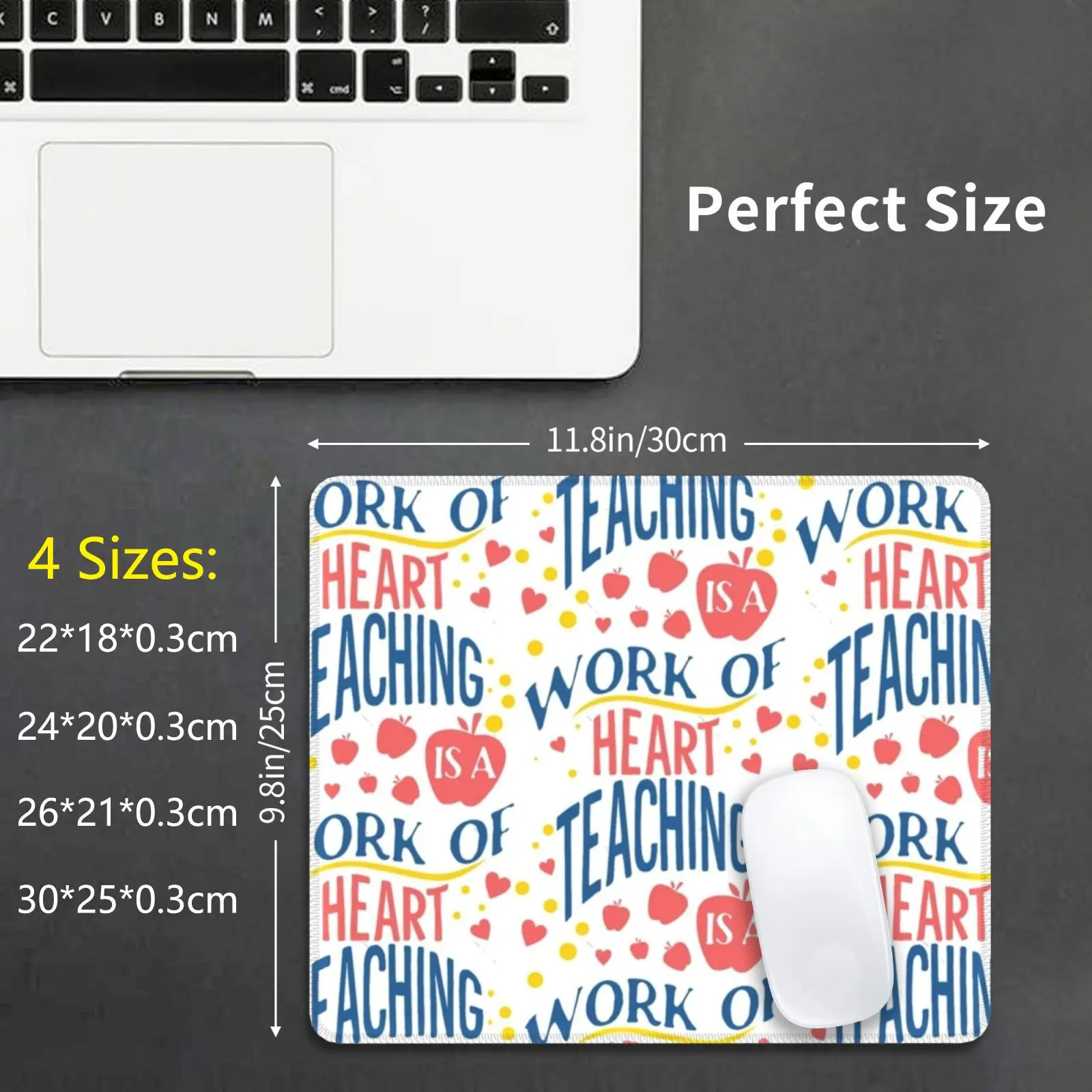 Teaching Is A Work Of A Heart Mouse Pad DIY Print Teacher Teach English Teacher Meme English Teacher