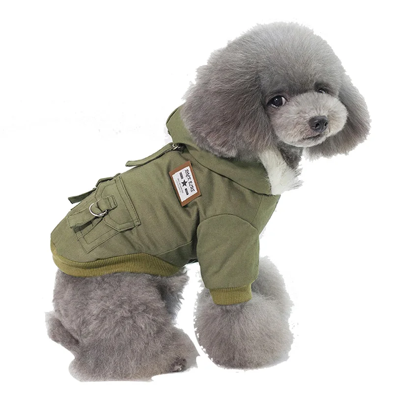 2022 Simple Design Two Feet Hooded Winter Dog Clothes S-xxl Size Super Warm And Soft Cotton Padded Dog Winter Pet Dog Jacket