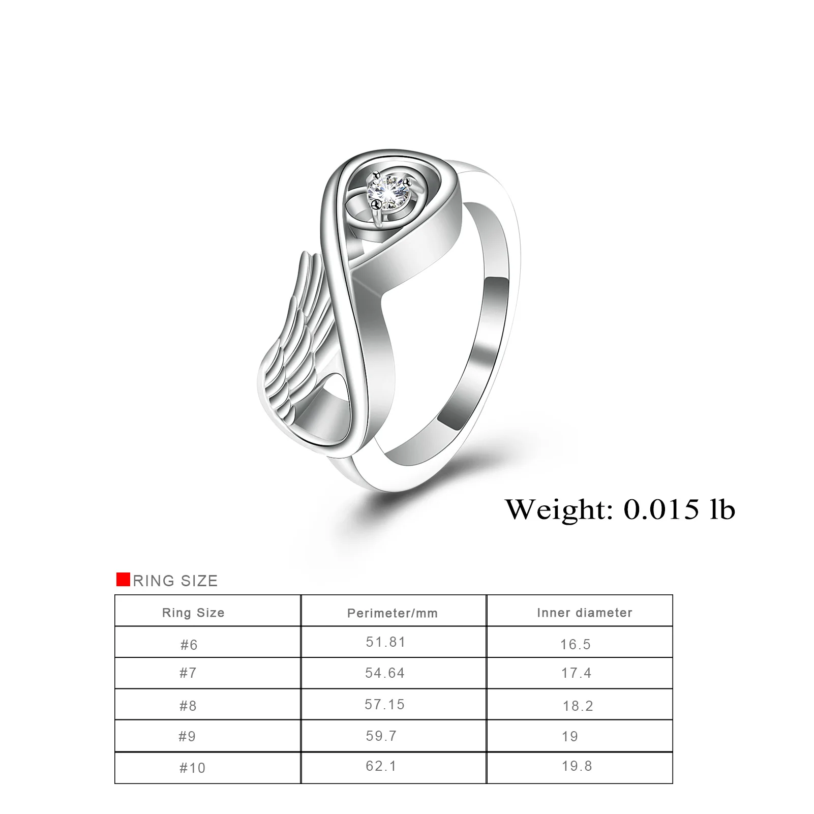 Wing Shape Hold Loved Ones Ashes Cremation Urn Ring for Women Finger Ring Memorial Jewelry